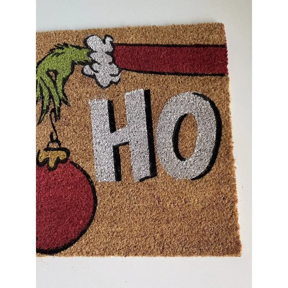 Dr. Seuss The Grinch HO HO‎ HO Coir Doormat Rug Christmas Porch Outdoor Holiday